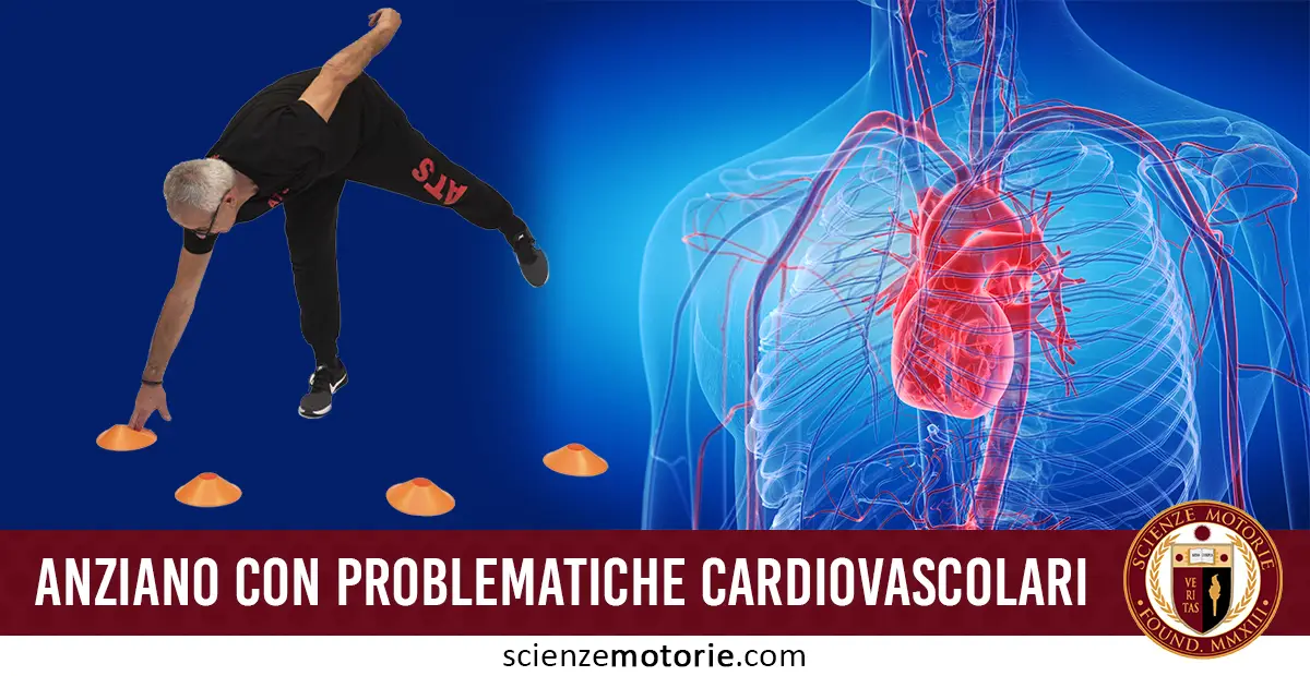 Anziano con problematiche cardiovascolari che esegue esercizi motori per migliorare la salute del cuore