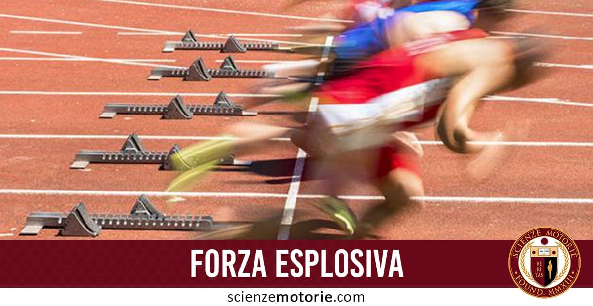 Atleti in partenza sprint sulla pista con piedi sui blocchi di partenza, movimento sfocato che indica forza esplosiva e velocità.