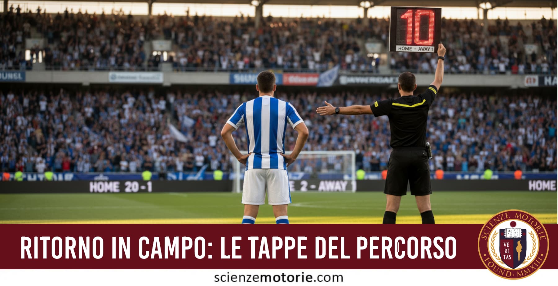 Calciatore pronto al rientro in campo durante una sostituzione, simbolo del percorso di recupero e preparazione atletica