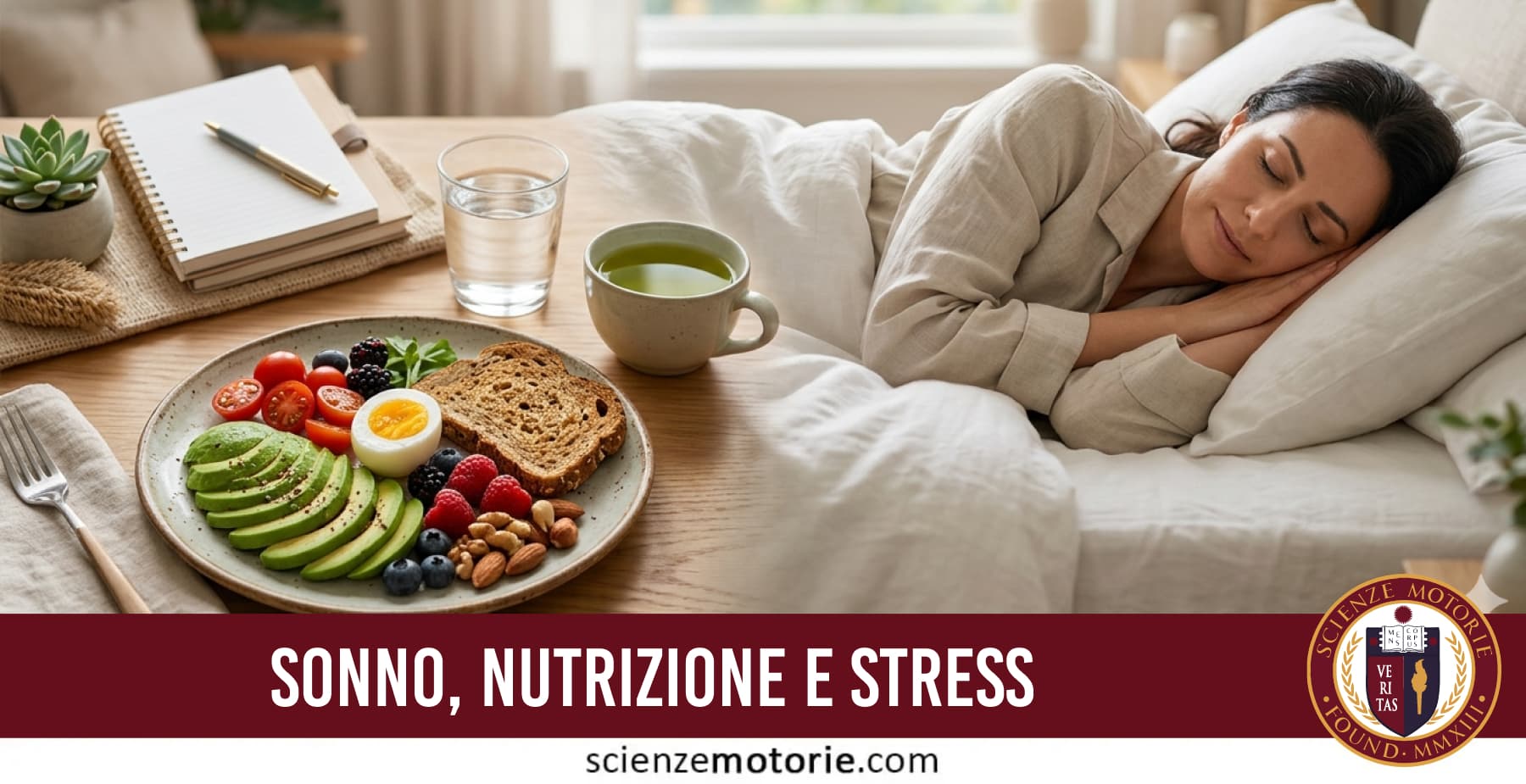 Integrazione tra sonno profondo e colazione sana per il recupero fisico e mentale.