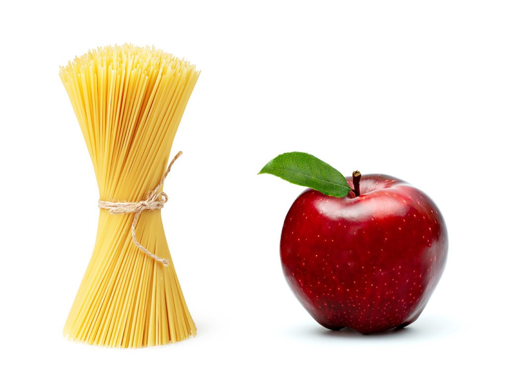 carboidrati mela spaghetti